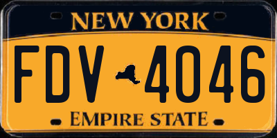 NY license plate FDV4046