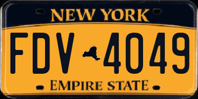 NY license plate FDV4049