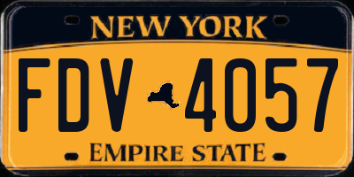 NY license plate FDV4057