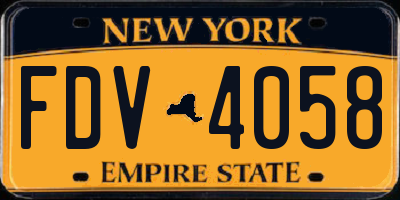 NY license plate FDV4058