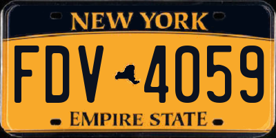 NY license plate FDV4059