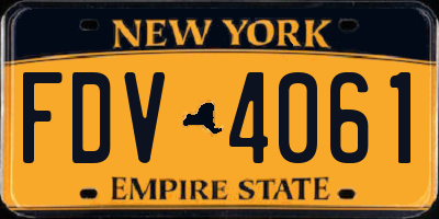 NY license plate FDV4061