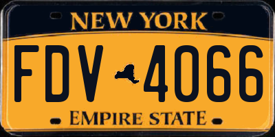 NY license plate FDV4066