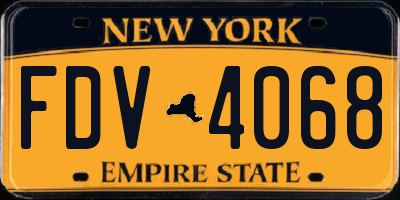 NY license plate FDV4068