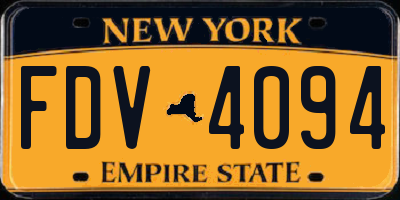 NY license plate FDV4094