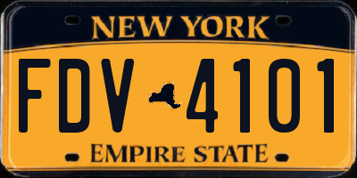 NY license plate FDV4101