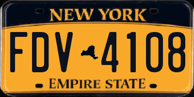 NY license plate FDV4108