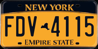 NY license plate FDV4115