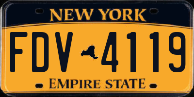 NY license plate FDV4119