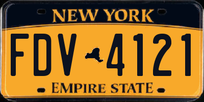 NY license plate FDV4121