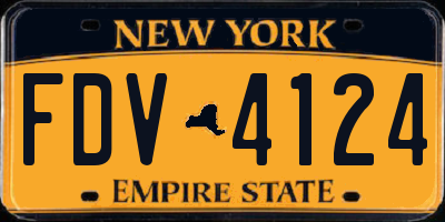 NY license plate FDV4124