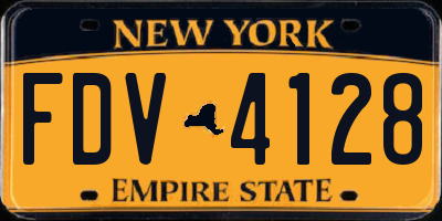 NY license plate FDV4128