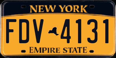 NY license plate FDV4131
