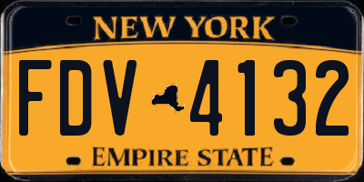NY license plate FDV4132