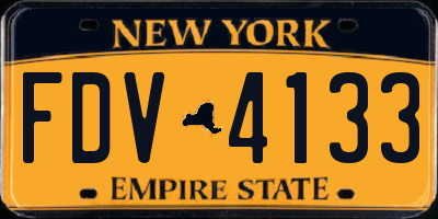 NY license plate FDV4133