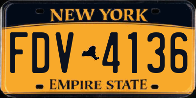 NY license plate FDV4136
