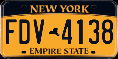 NY license plate FDV4138