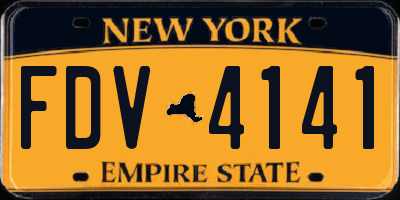 NY license plate FDV4141