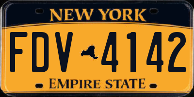 NY license plate FDV4142