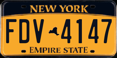 NY license plate FDV4147