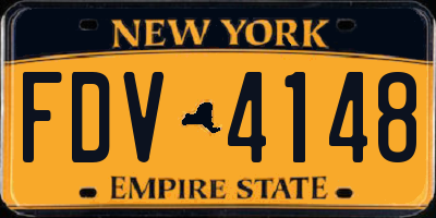 NY license plate FDV4148