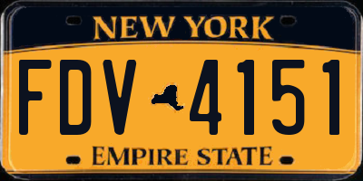 NY license plate FDV4151