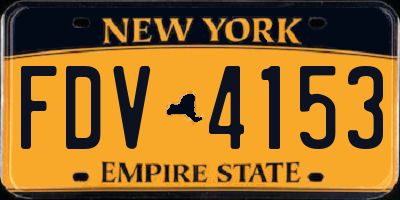 NY license plate FDV4153