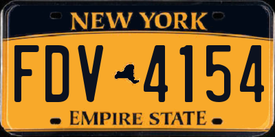 NY license plate FDV4154