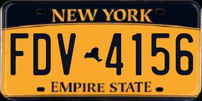 NY license plate FDV4156