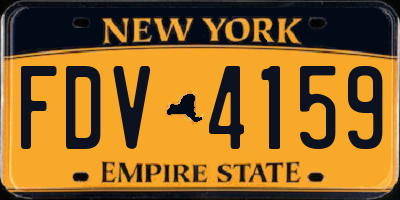 NY license plate FDV4159