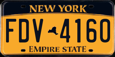 NY license plate FDV4160