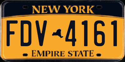 NY license plate FDV4161