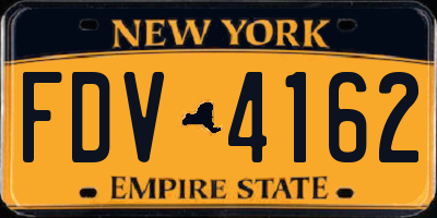 NY license plate FDV4162