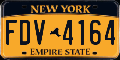 NY license plate FDV4164