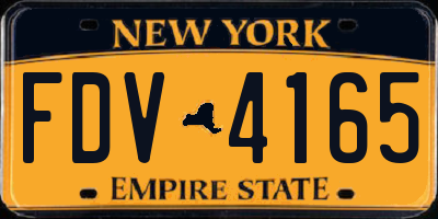 NY license plate FDV4165