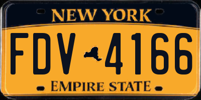 NY license plate FDV4166
