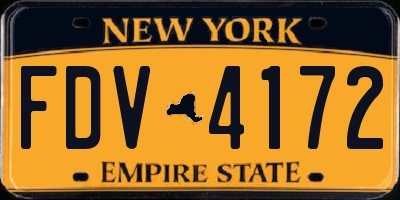 NY license plate FDV4172