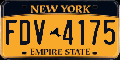NY license plate FDV4175