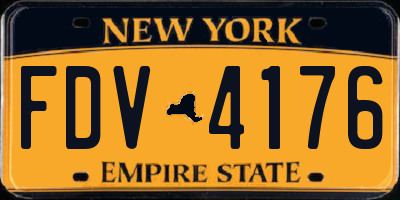 NY license plate FDV4176