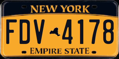 NY license plate FDV4178