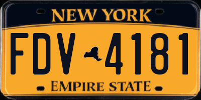 NY license plate FDV4181