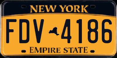 NY license plate FDV4186