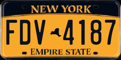 NY license plate FDV4187