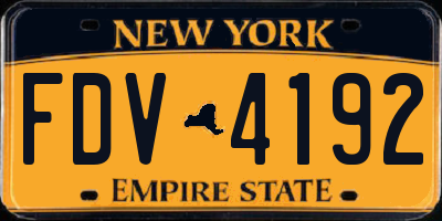 NY license plate FDV4192