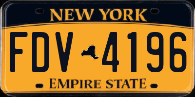 NY license plate FDV4196
