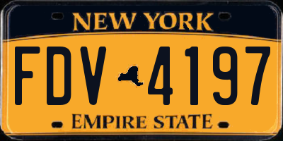 NY license plate FDV4197