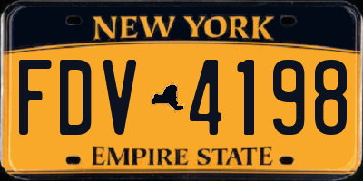 NY license plate FDV4198