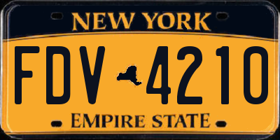 NY license plate FDV4210
