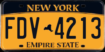 NY license plate FDV4213