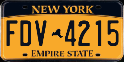 NY license plate FDV4215